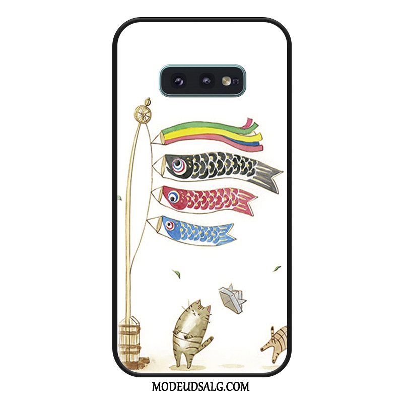 Samsung Galaxy S10e Etui Kat Cartoon Silikone Hvid Trendy