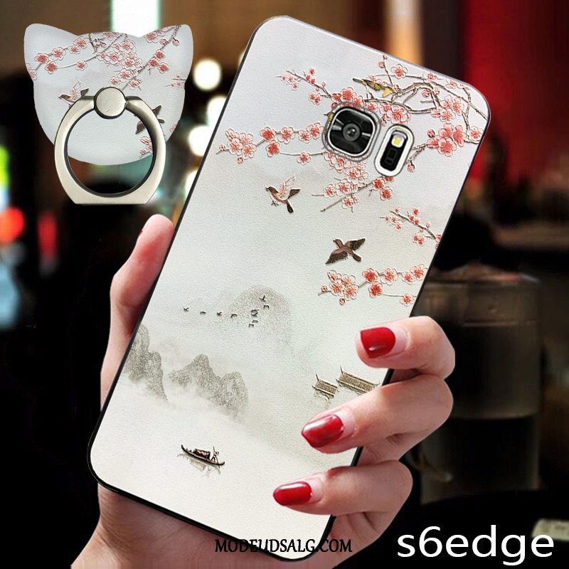 Samsung Galaxy S6 Edge Etui Blød Anti-fald Alt Inklusive Af Personlighed Hvid