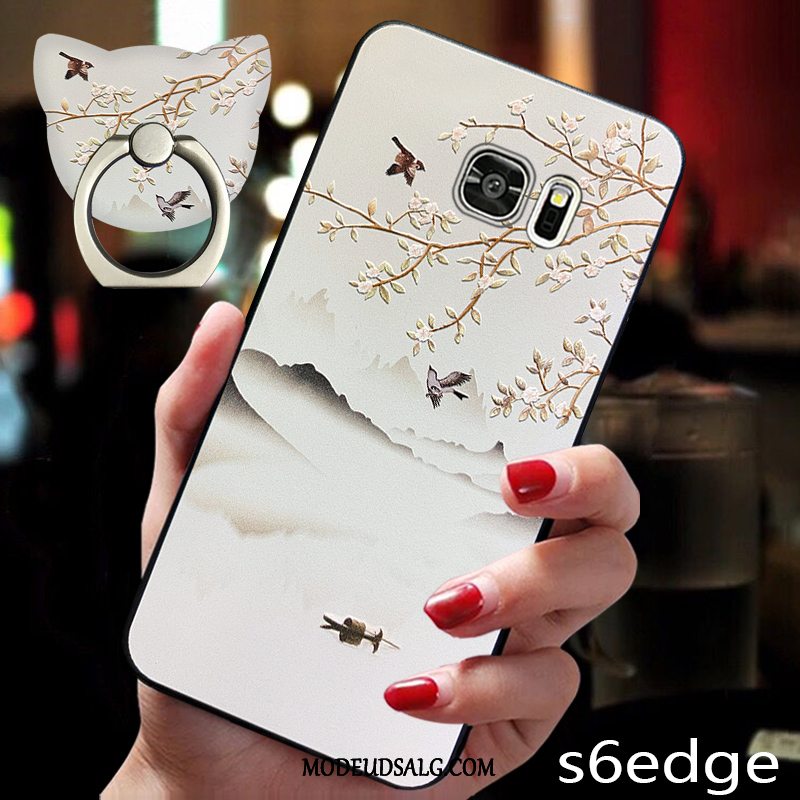 Samsung Galaxy S6 Edge Etui Blød Anti-fald Alt Inklusive Af Personlighed Hvid