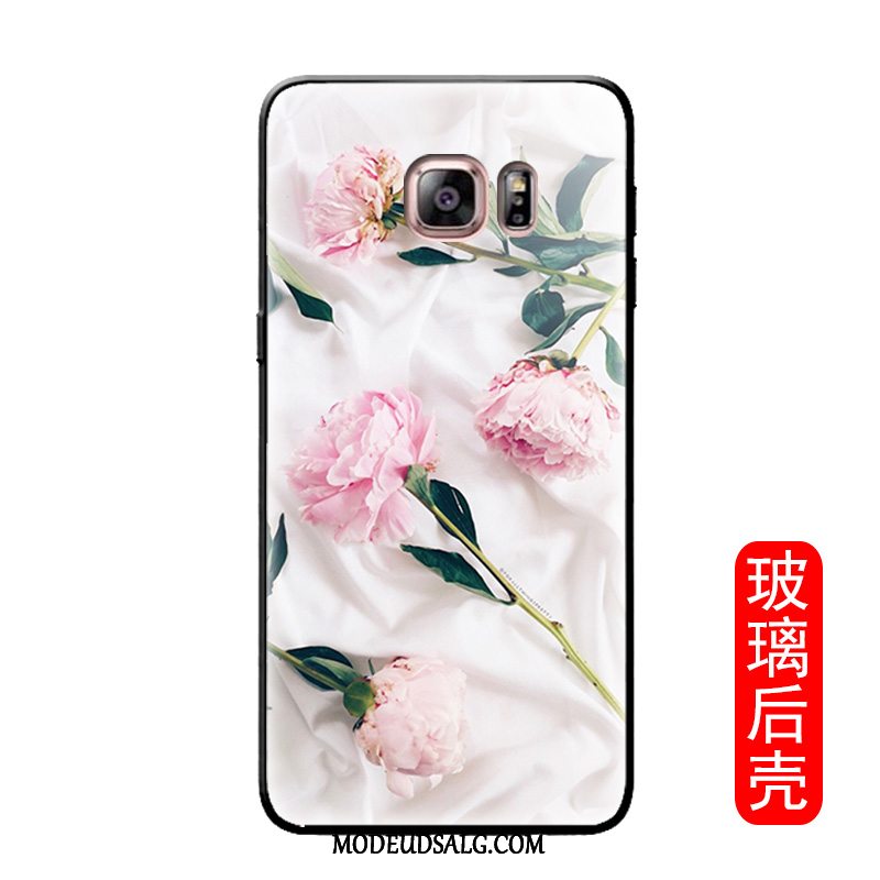 Samsung Galaxy S6 Edge Etui / Cover Beskyttelse Grå Glas Blomster Vintage