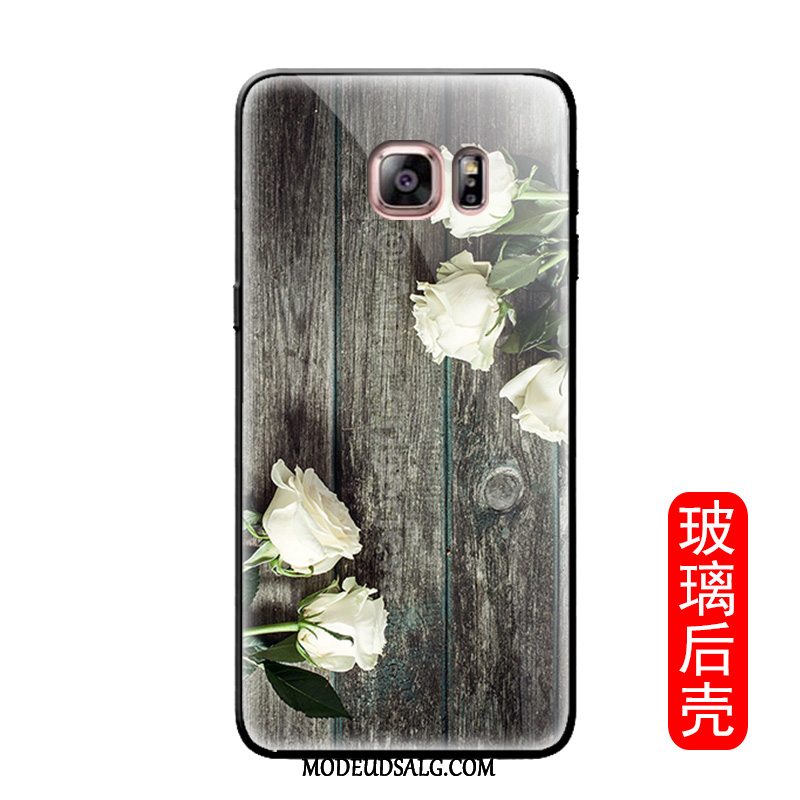 Samsung Galaxy S6 Edge Etui / Cover Beskyttelse Grå Glas Blomster Vintage