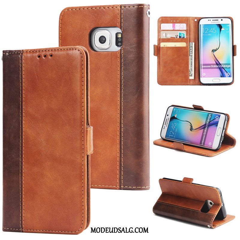 Samsung Galaxy S6 Edge Etui / Cover Mode Blandede Farver Silikone Alt Inklusive Lædertaske