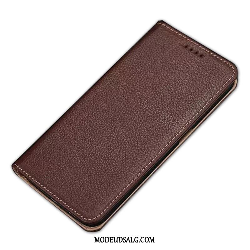 Samsung Galaxy S6 Edge Etui Folio Ægte Læder Cover Rød Beskyttelse