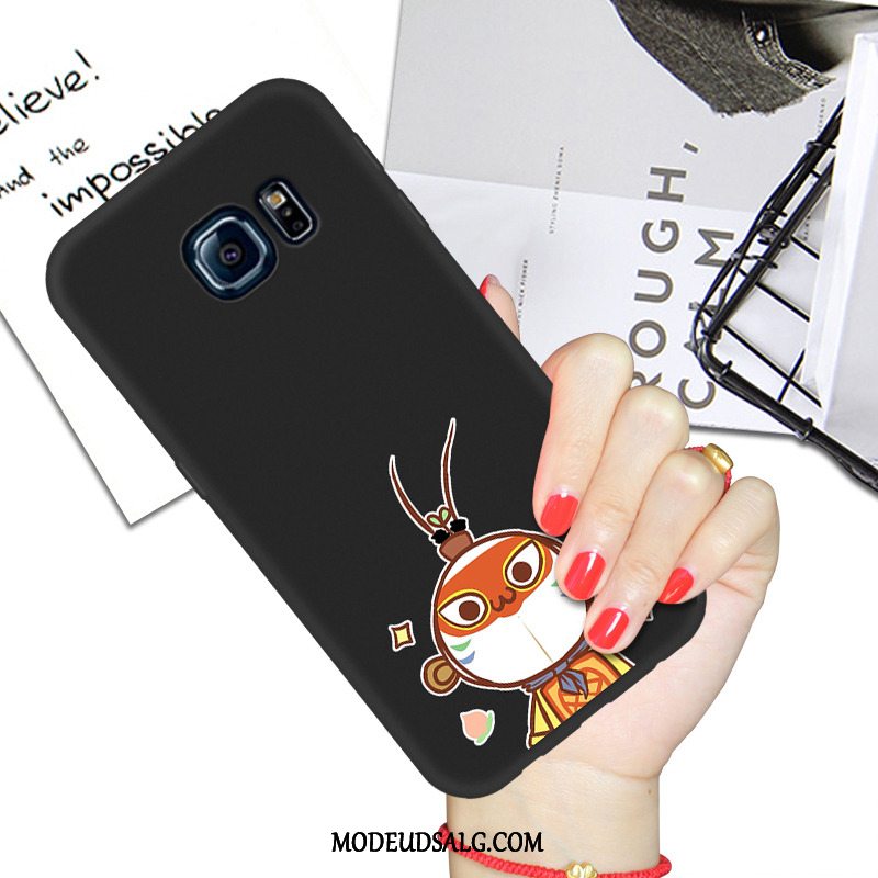 Samsung Galaxy S6 Edge Etui Silikone Elskeren Sort Beskyttelse Cartoon