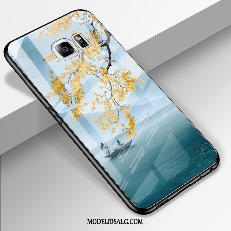 Samsung Galaxy S6 Edge Etui Sort Beskyttelse Glas Cover Af Personlighed