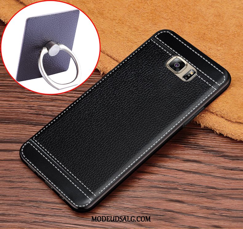 Samsung Galaxy S6 Etui Blå Nubuck Ring Cover Silikone