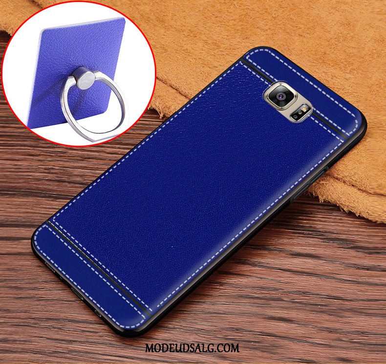 Samsung Galaxy S6 Etui Blå Nubuck Ring Cover Silikone