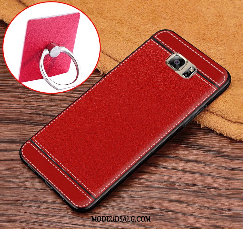 Samsung Galaxy S6 Etui Blå Nubuck Ring Cover Silikone