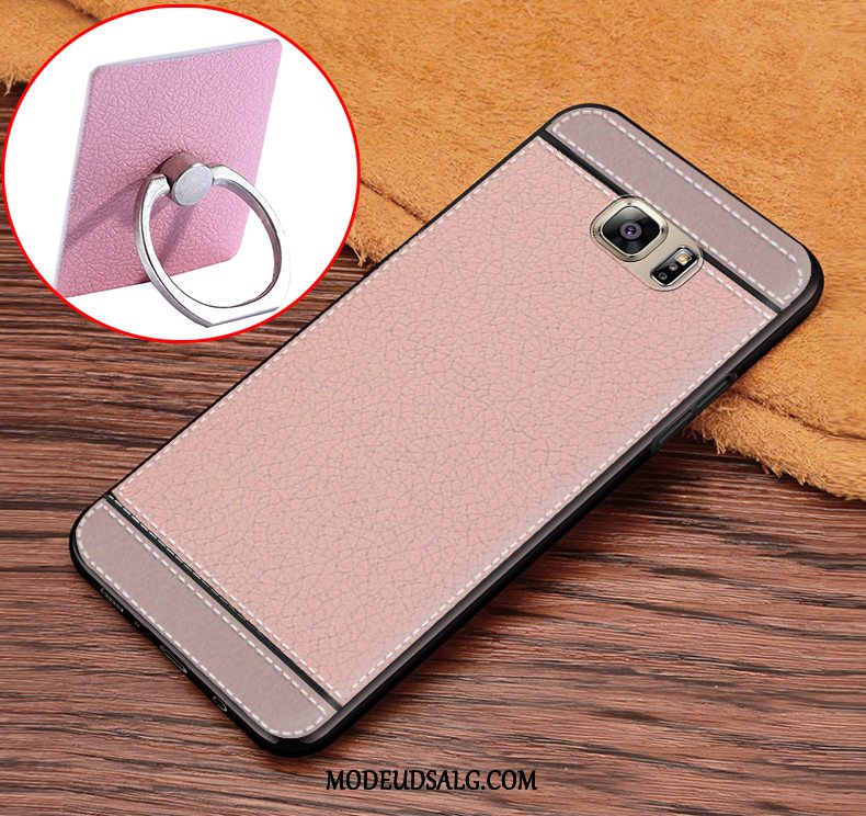 Samsung Galaxy S6 Etui Blå Nubuck Ring Cover Silikone