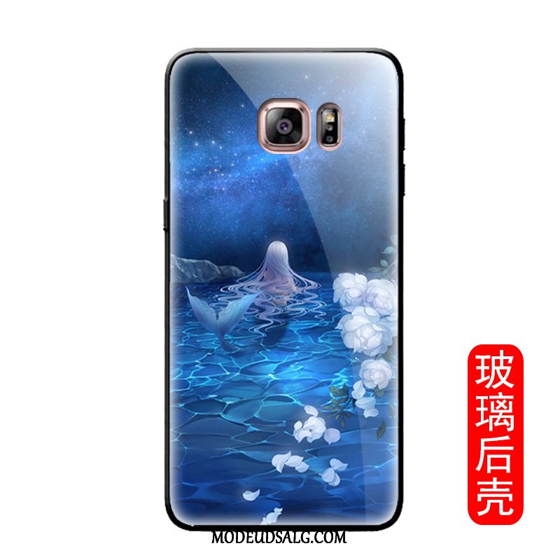 Samsung Galaxy S6 Etui Cartoon Blå Havfrue Glas Cover