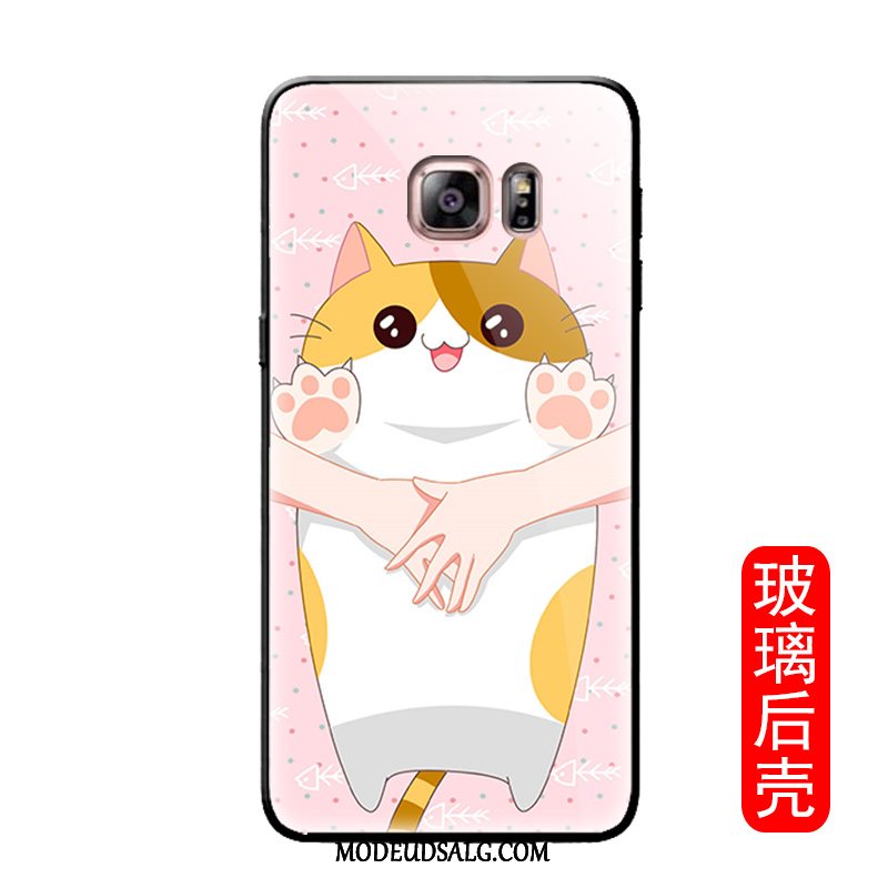 Samsung Galaxy S6 Etui / Cover Lyserød Nuttet Kat Glas Cartoon