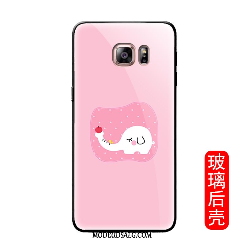 Samsung Galaxy S6 Etui / Cover Lyserød Nuttet Kat Glas Cartoon