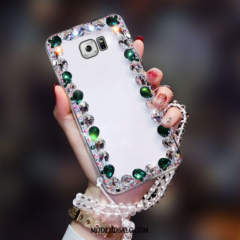 Samsung Galaxy S7 Edge Etui / Cover Luksus Hvid Blød Strass