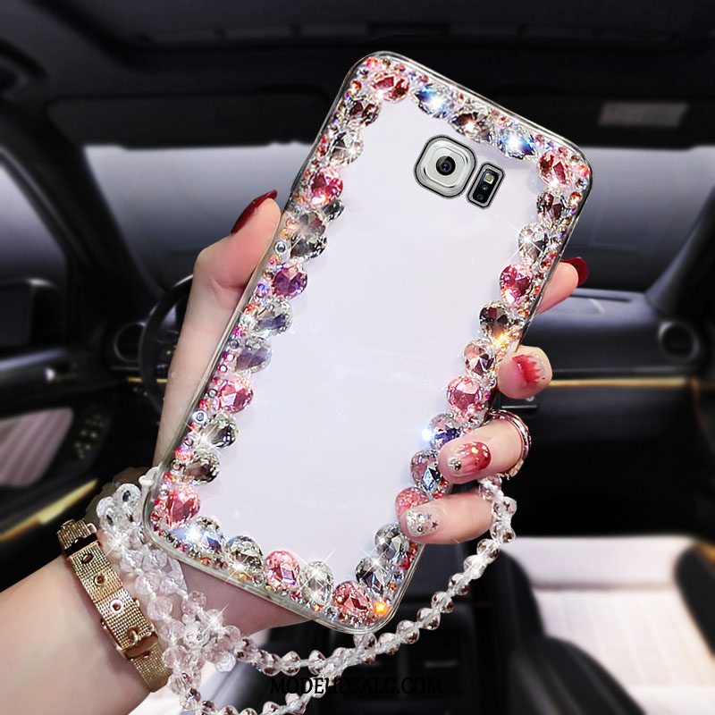 Samsung Galaxy S7 Edge Etui / Cover Luksus Hvid Blød Strass