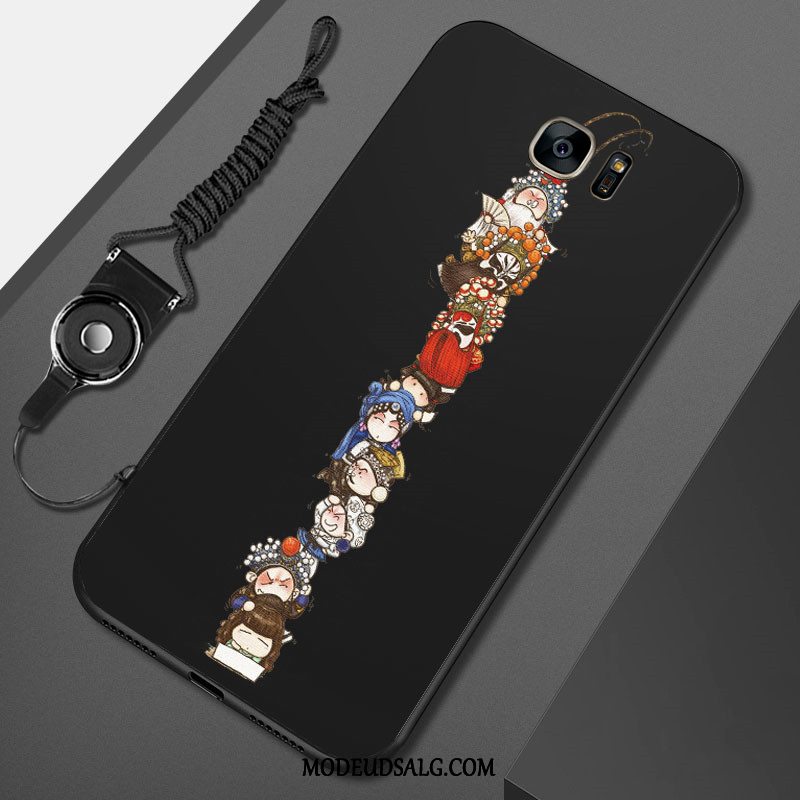 Samsung Galaxy S7 Edge Etui Facebook Cover Kreativ Kinesisk Stil Sort