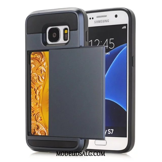 Samsung Galaxy S7 Etui Anti-fald Silikone Kort Cover Grå