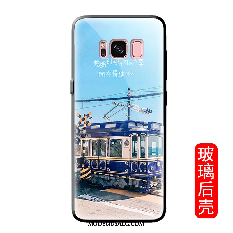 Samsung Galaxy S8 Etui / Cover Hærdet Glas Af Personlighed Kreativ Kunst Blå