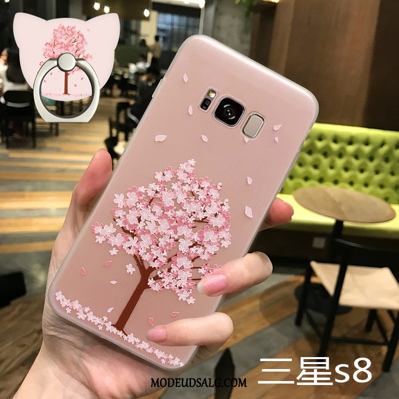 Samsung Galaxy S8 Etui Gennemsigtig Tree Trendy Af Personlighed Lyserød