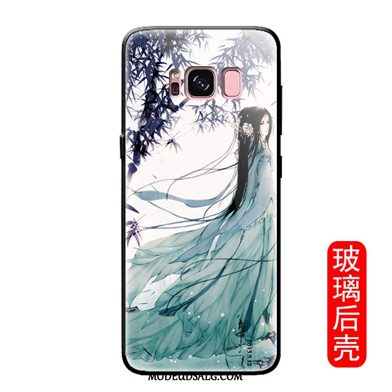 Samsung Galaxy S8 Etui Hærdet Glas Spejl Grøn Beskyttelse Kunst