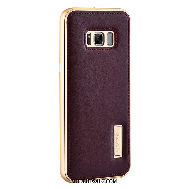 Samsung Galaxy S8 Etui Metal Ægte Læder Beskyttelse Cover Ny