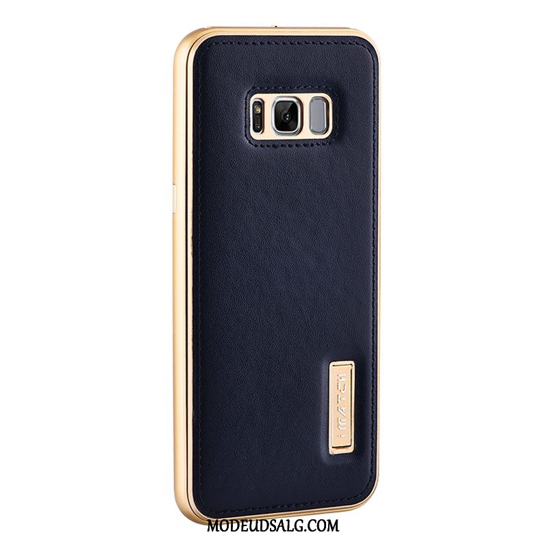 Samsung Galaxy S8 Etui Metal Ægte Læder Beskyttelse Cover Ny