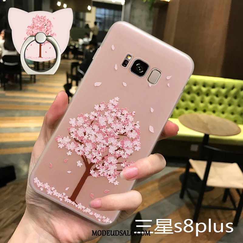 Samsung Galaxy S8+ Etui Nubuck Cherry Lyserød Silikone Trend