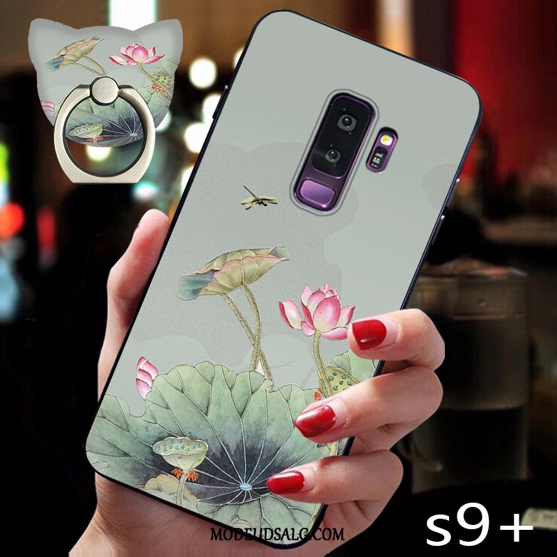 Samsung Galaxy S9+ Etui Af Personlighed Alt Inklusive Kinesisk Stil Nubuck Lyserød