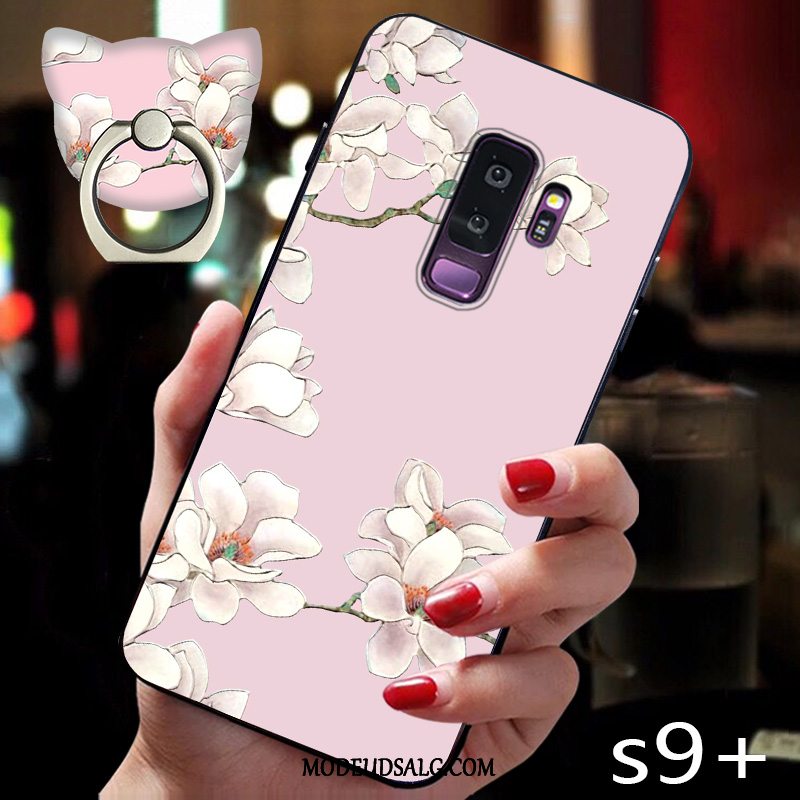 Samsung Galaxy S9+ Etui Af Personlighed Alt Inklusive Kinesisk Stil Nubuck Lyserød