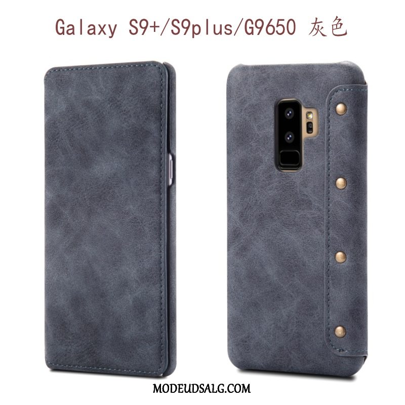 Samsung Galaxy S9+ Etui Beskyttelse Cover Folio Blå Anti-fald