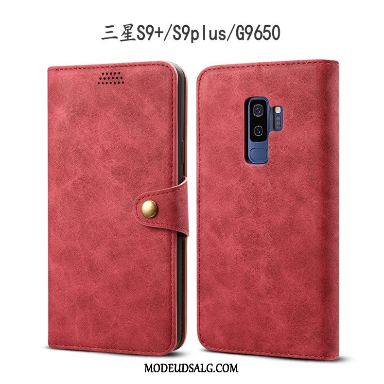 Samsung Galaxy S9+ Etui Blød Beskyttelse Cover Lædertaske Rød