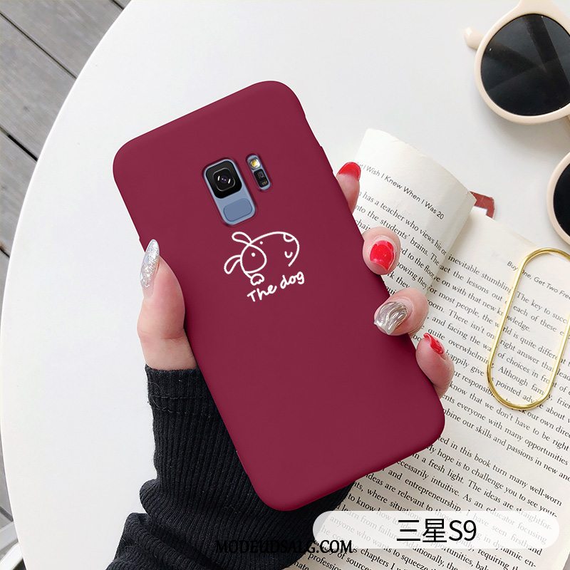 Samsung Galaxy S9 Etui / Cover Blød Elskeren Simple Grå Net Red