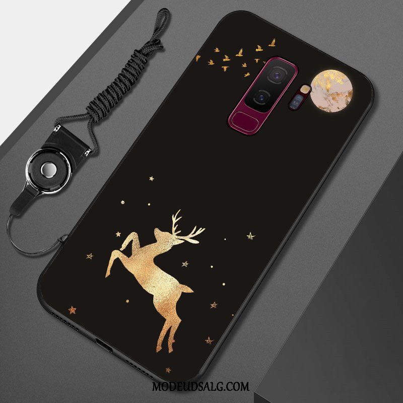 Samsung Galaxy S9+ Etui Cover Malet Beskyttelse Sort Blød