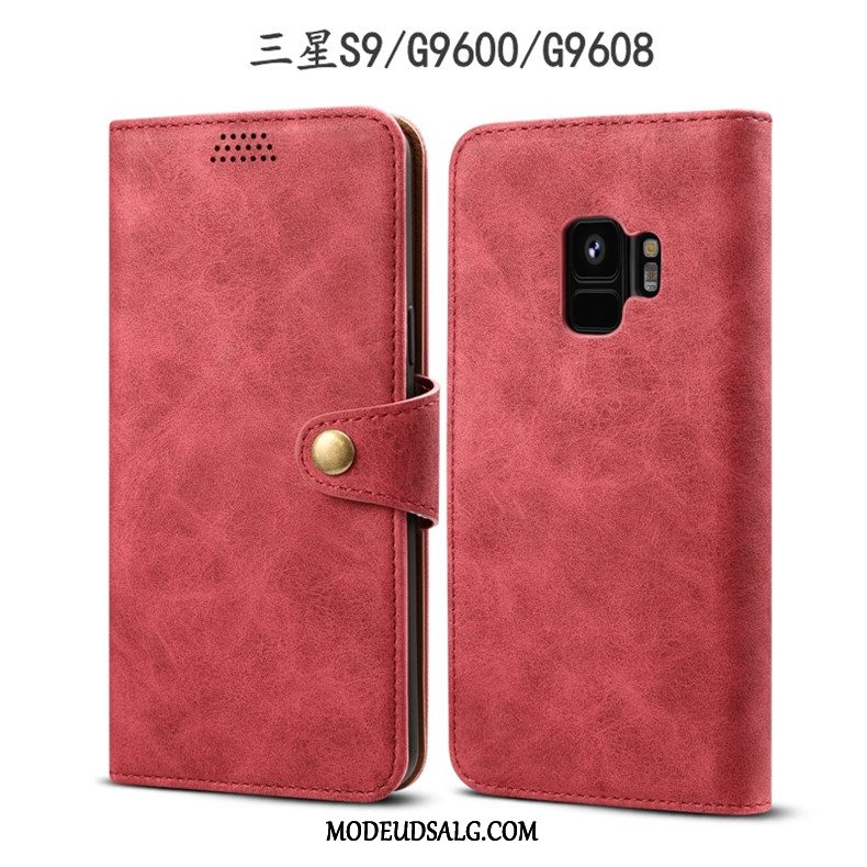 Samsung Galaxy S9 Etui Rød Cover Lædertaske Beskyttelse Folio