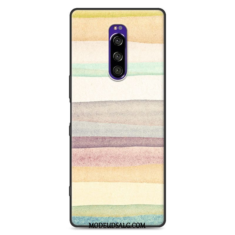 Sony Xperia 1 Etui Alt Inklusive Blød Blå Silikone Malet