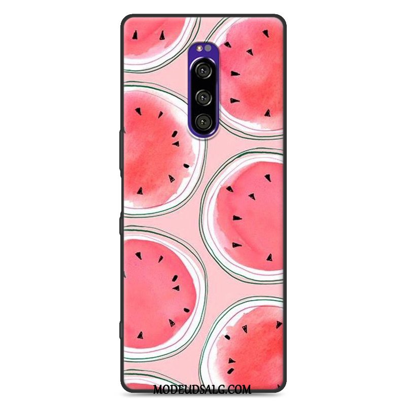 Sony Xperia 1 Etui Alt Inklusive Blød Blå Silikone Malet