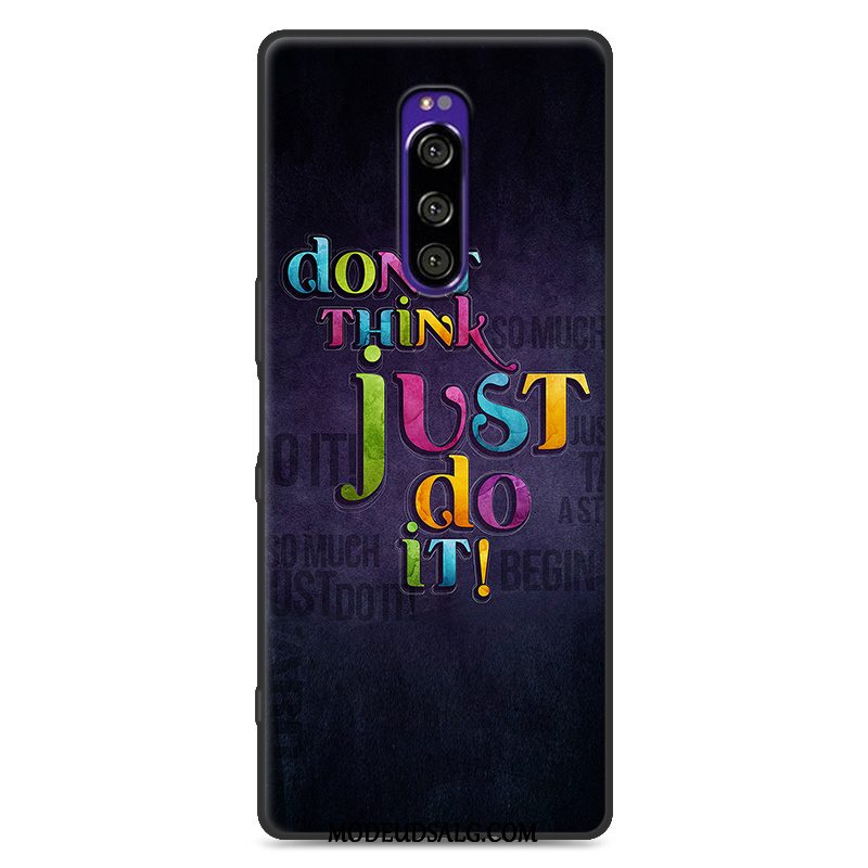 Sony Xperia 1 Etui Alt Inklusive Blød Blå Silikone Malet