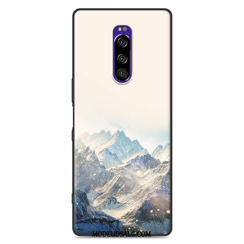 Sony Xperia 1 Etui Alt Inklusive Blød Blå Silikone Malet