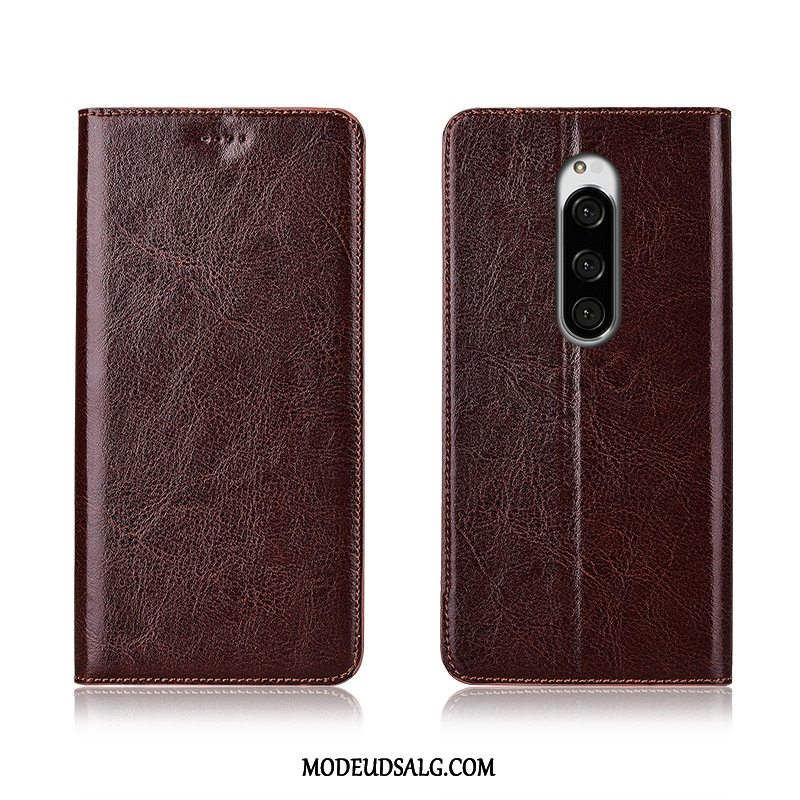 Sony Xperia 1 Etui / Cover Silikone Lædertaske Alt Inklusive Nubuck Clamshell