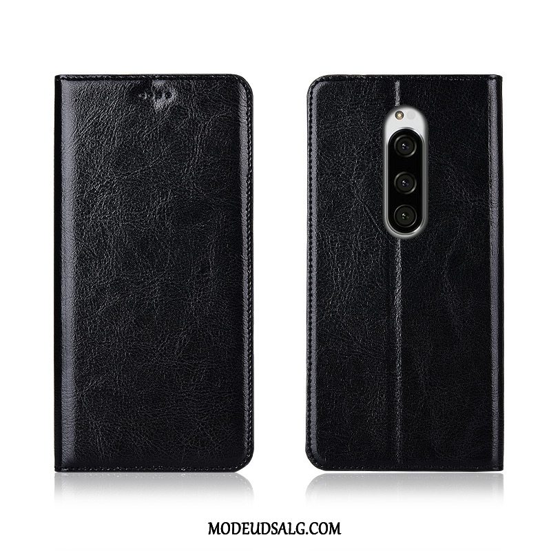 Sony Xperia 1 Etui / Cover Silikone Lædertaske Alt Inklusive Nubuck Clamshell