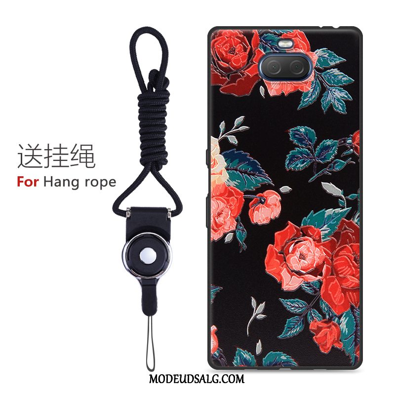 Sony Xperia 10 Etui Relief Vintage Blød Anti-fald Hvid