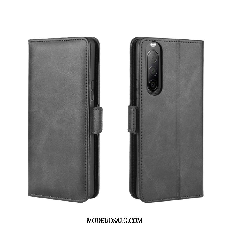 Sony Xperia 10 Ii Etui / Cover Anti-fald Spænde Folio Sort Beskyttelse