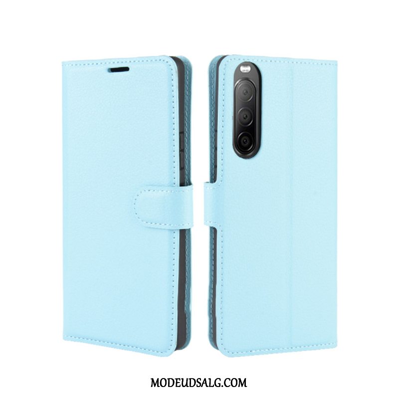 Sony Xperia 10 Ii Etui Kort Cover Beskyttelse Lædertaske Rød