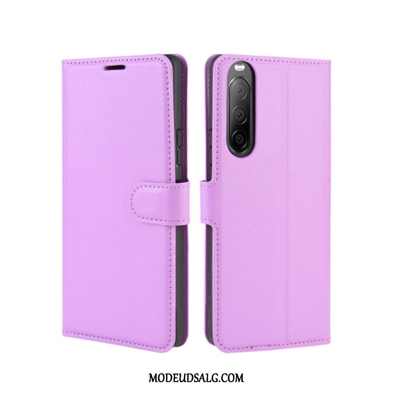 Sony Xperia 10 Ii Etui Kort Cover Beskyttelse Lædertaske Rød