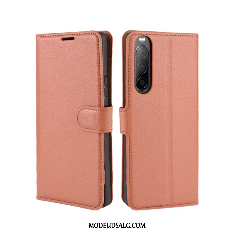 Sony Xperia 10 Ii Etui Kort Cover Beskyttelse Lædertaske Rød