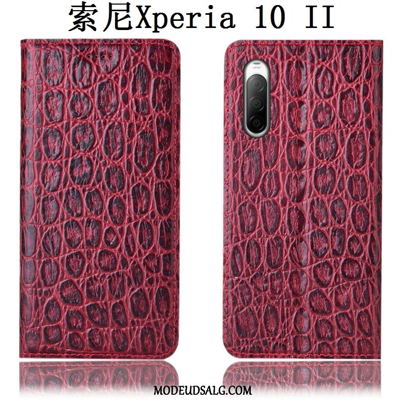 Sony Xperia 10 Ii Etui Sort Beskyttelse Lædertaske Cover Anti-fald