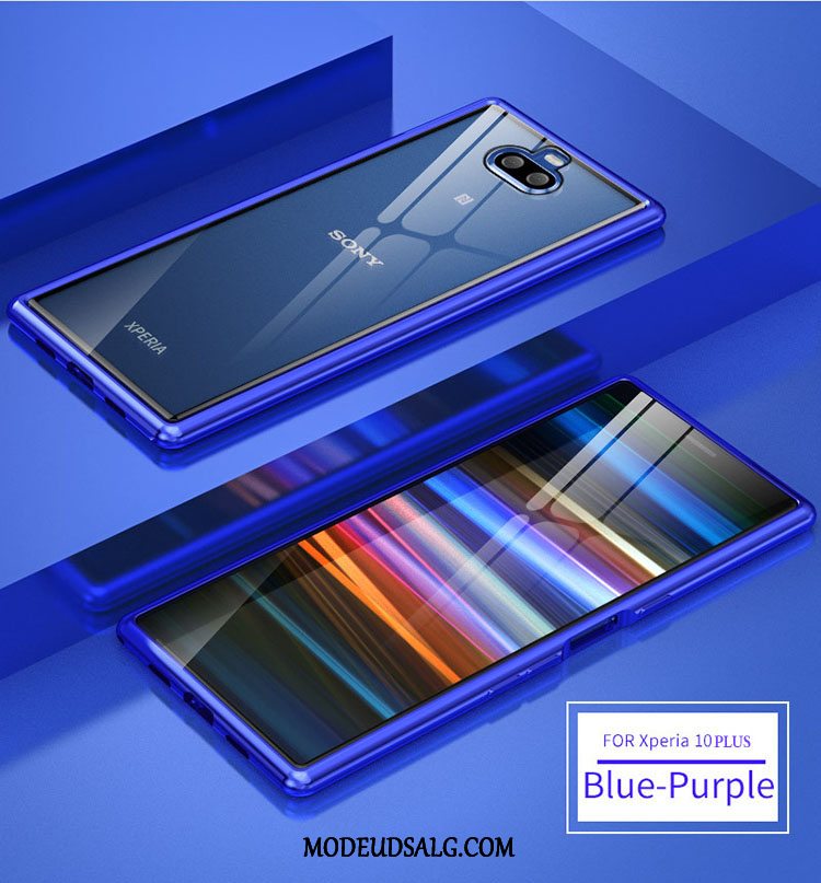 Sony Xperia 10 Plus Etui Bicolored Silke Metal Glas Lilla