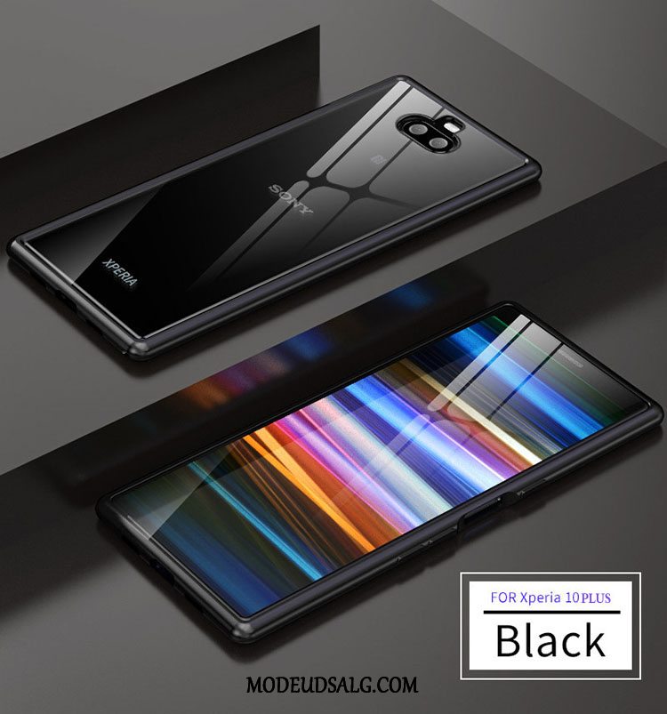 Sony Xperia 10 Plus Etui Bicolored Silke Metal Glas Lilla