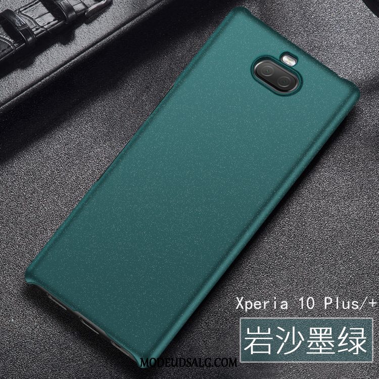 Sony Xperia 10 Plus Etui / Cover Nubuck Hård Beskyttelse Mørkegrøn Anti-fald