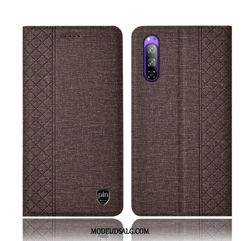 Sony Xperia 5 Etui / Cover Beskyttelse Bomuld Og Linned Lædertaske Alt Inklusive