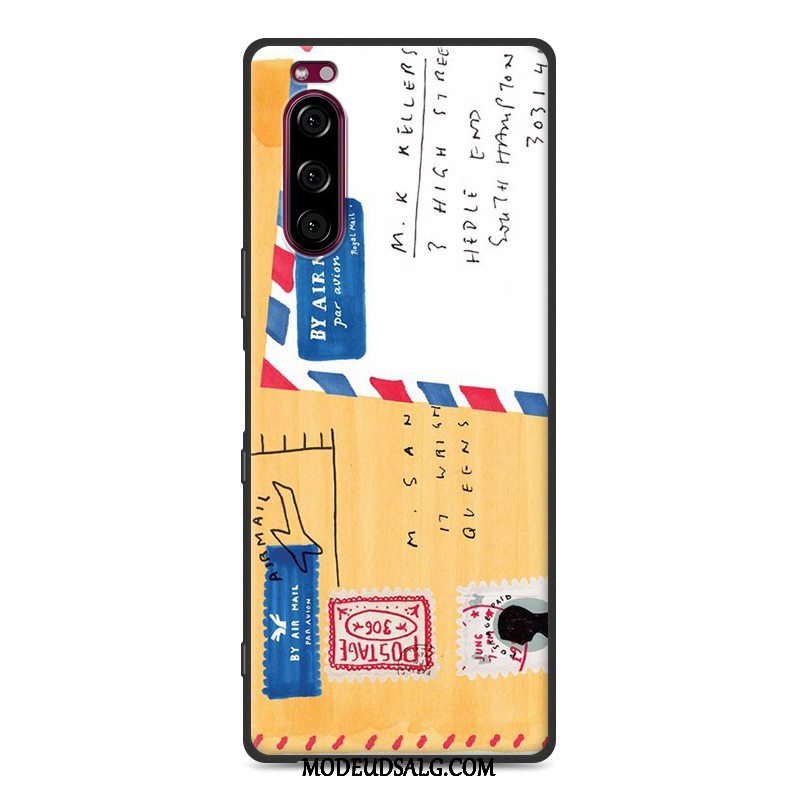 Sony Xperia 5 Etui / Cover Sort Alt Inklusive Lyserød Blød